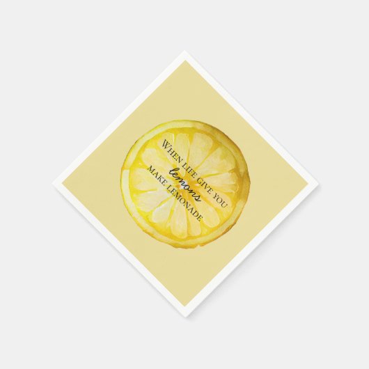 ライフユー与えレモンズ引用文 スタンダードカクテルナプキン (角)
