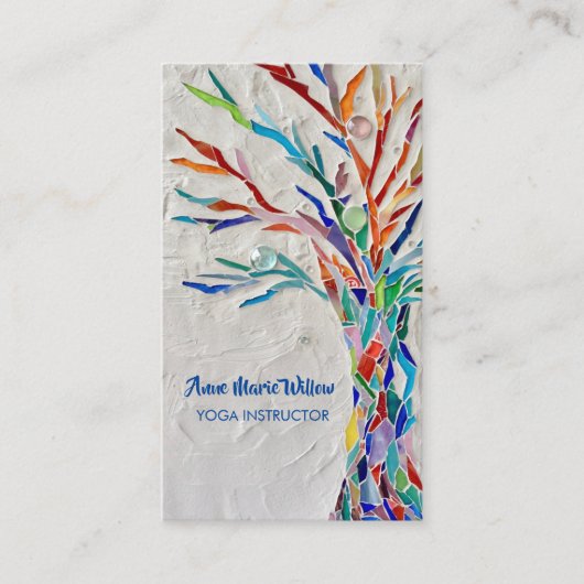 ライフヨガインストラクター名刺のQRコードツリー 名刺 (正面)