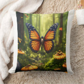 ライフライクバタフライイラストレーション枕 クッション (ブランケット)