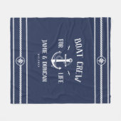 ライフライフライフファイル用ボートク航海のルーモダンプ フリースブランケット (正面(横))