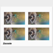 ライフラクーンのカップを満たすやる気を起こさせる引用文 長方形シール (シート)