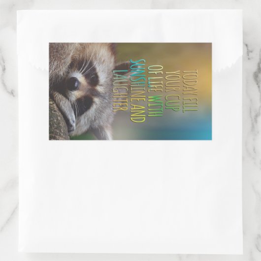 ライフラクーンのカップを満たすやる気を起こさせる引用文 長方形シール (バッグ)