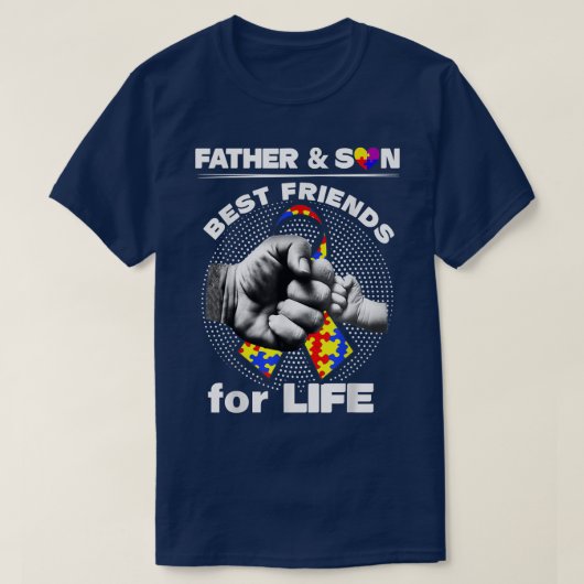 ライフリボン最高の自閉症の親子の友達 Tシャツ (デザイン正面)
