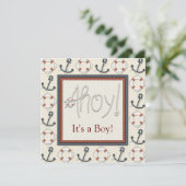 ライフリングアンカー男子 Nautical ベイビーシャワー 招待状 (スタンド正面)