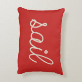 ライフリング付きの赤い帆ロープ アクセントクッション (裏面(縦))