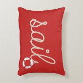 ライフリング付きの赤い帆ロープ アクセントクッション (正面(垂直))