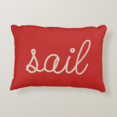 ライフリング付きの赤い帆ロープ アクセントクッション (裏面)