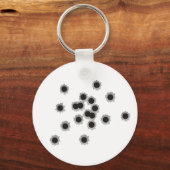 ライフルか銃の銃弾の穴、おそらくショットガン キーホルダー (正面)