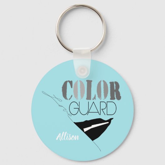 ライフルと旗の付いたラブカラーガード キーホルダー (正面)