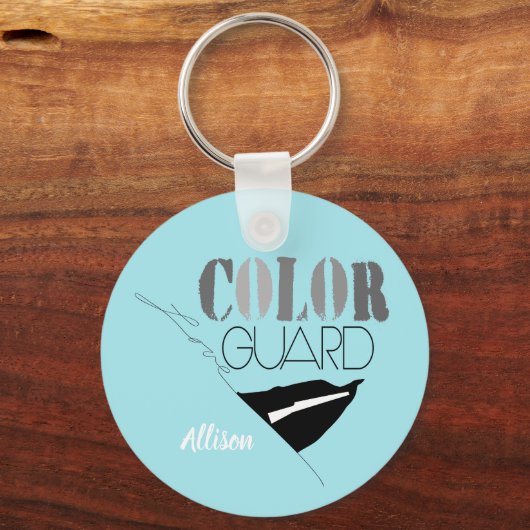 ライフルと旗の付いたラブカラーガード キーホルダー (正面)