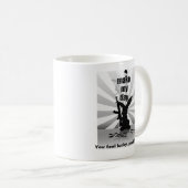 ライフルのコーヒー・マグが付いている悪ろばのバニー コーヒーマグカップ (正面右)