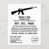 ライフルのシルエット、ガンスミス、ガンストア広告ーズ チラシ (正面)