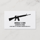 ライフルのシルエット、ガンスミス、ガンストア 名刺 (正面)