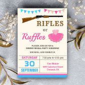 ライフルまたはラッフルズ性別のパーティーの表示 招待状