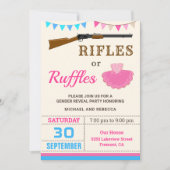 ライフルまたはラッフルズ性別のパーティーの表示 招待状 (正面)