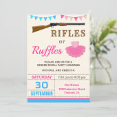 ライフルまたはラッフルズ性別のパーティーの表示 招待状 (スタンド正面)