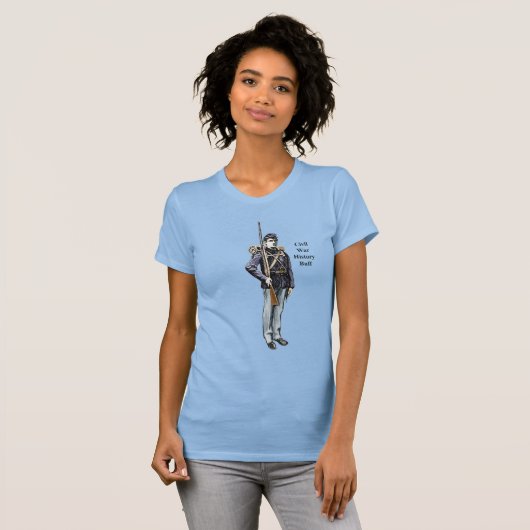 ライフルイラストレーション付き南北戦争連合兵士 Tシャツ (正面フル)