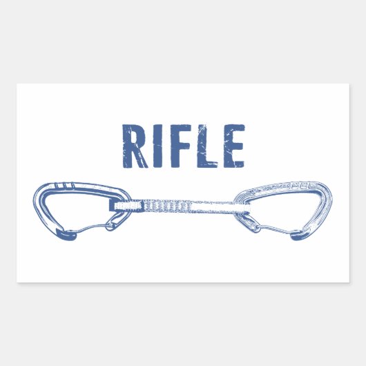 ライフルコロラドロック登山クイックドロー 長方形シール (正面)