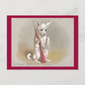 ライフル付きビクトリアン犬 シーズンポストカード (正面)