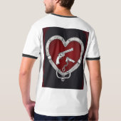 ライフル伝統的ガン付きアメリカのタトゥーデザイン Tシャツ (裏面フル)