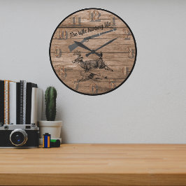 ライフル狩りライフウッズバック&レバーライフル ラージ壁時計