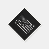 ライフル銃アメリカ国旗 スタンダードカクテルナプキン (角)