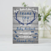 ライフル、ラック、鹿の追跡サンキューカード セーブザデート (スタンド正面)