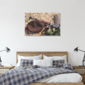 ライフル、軍隊カバー、水筒 キャンバスプリント (インサイチュ (寝室))