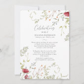 ライフレッドかわいらしフローラ葬儀お祝い 招待状 (正面)