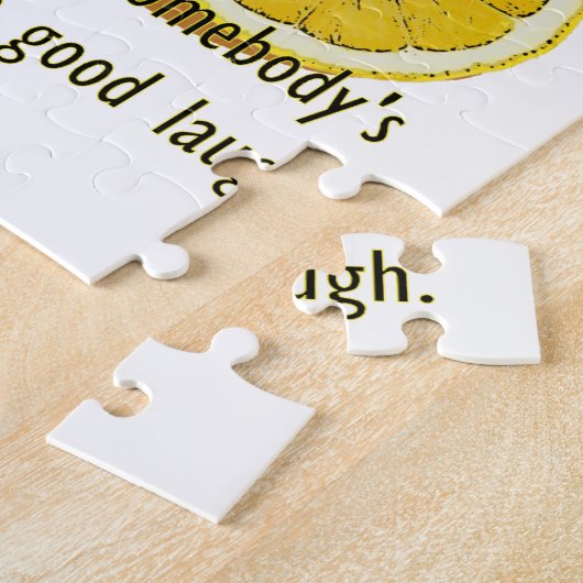 ライフレモン暗いユーモアおもしろい黄色の果実 ジグソーパズル (側面)