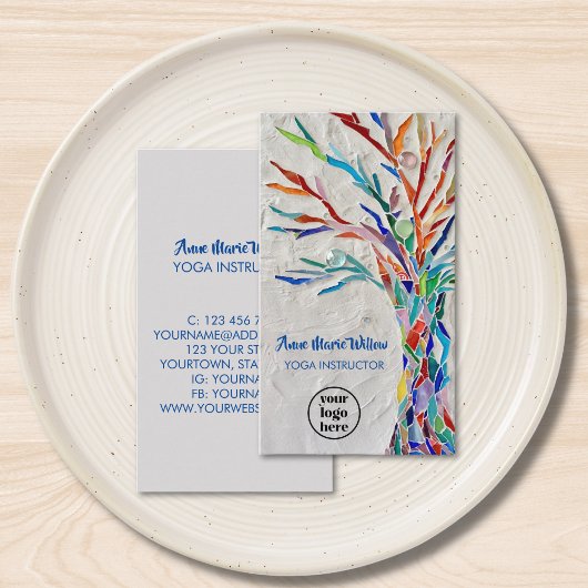 ライフロゴインストラクターカードのヨガの木 名刺