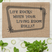 ライフロックあなたのリビングルーム転が、RVおもしろい キッチンタオル (折り畳み)