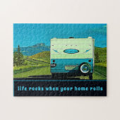 ライフロック時にあなたの家の転がヴィンテージキャンパー ジグソーパズル (横)