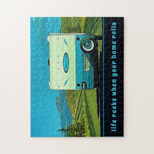 ライフロック時にあなたの家の転がヴィンテージキャンパー ジグソーパズル (縦)