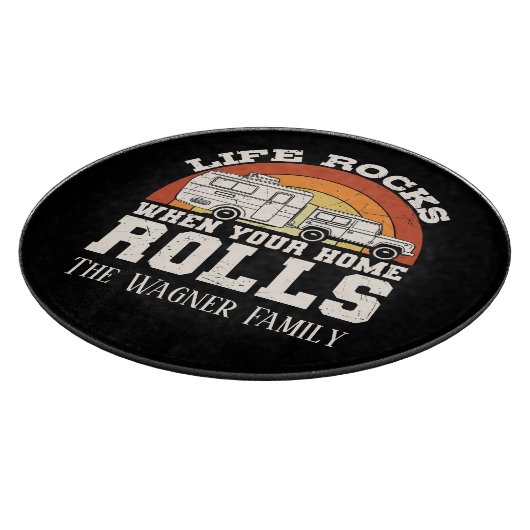 ライフロ転がックに名前のキャンパー カッティングボード (角)