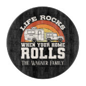 ライフロ転がックに名前のキャンパー カッティングボード (正面)