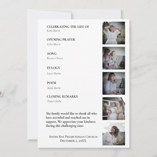 ライフワークお祝いの写真 招待状 (裏面)