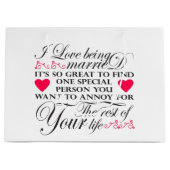 ライフワ結婚したードアート記念日 ラージペーパーバッグ (正面)