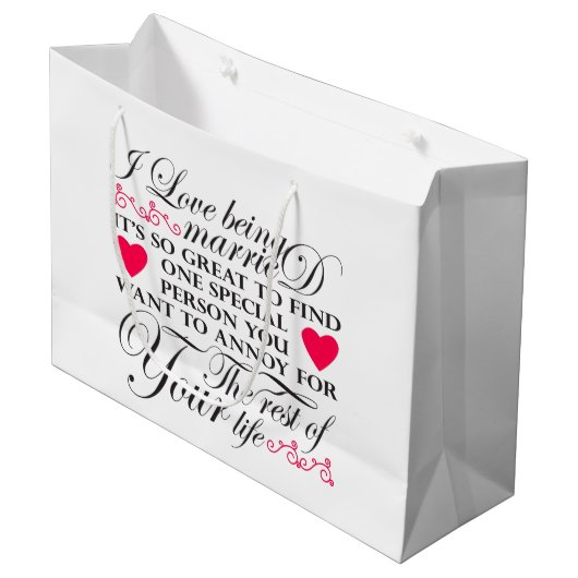 ライフワ結婚したードアート記念日 ラージペーパーバッグ (正面アングル)