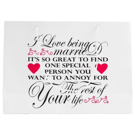 ライフワ結婚したードアート記念日 ラージペーパーバッグ (裏面)