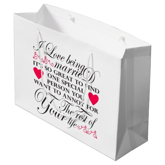 ライフワ結婚したードアート記念日 ラージペーパーバッグ (裏面アングル)