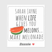 ライフ与えがおもしろいスイカのステッカー シール (シート)