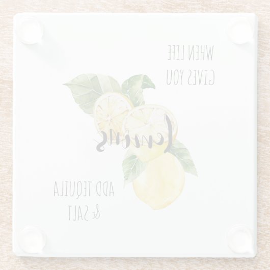 ライフ与えがテキラを追加 ガラスコースター (裏面)