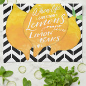 ライフ与えレモンがレモンのバーをシェブロン キッチンタオル (折り畳み)