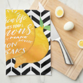 ライフ与えレモンがレモンのバーをシェブロン キッチンタオル (四つ折り)