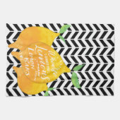 ライフ与えレモンがレモンのバーをシェブロン キッチンタオル (横)