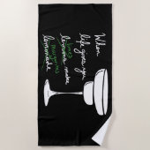 ライフ与え・ユー・レモンがマルガリタス・ホワイト・カップを作る ビーチタオル (正面)