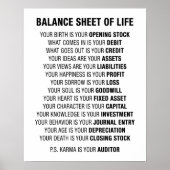 ライフ会計ポスターおもしろいの貸借対照表 ポスター (正面)