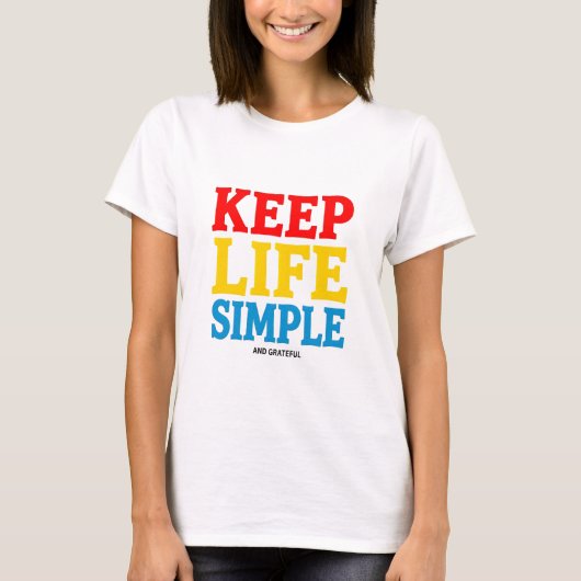 ライフ保シンプルと感謝Tシャツ Tシャツ (正面)