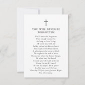 ライフ写真フローラ祈りの言葉カードのお祝い (裏面)